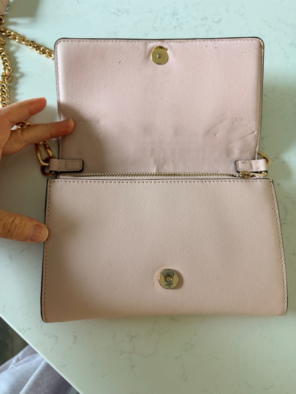 Tory Burch Blush Pink Crossbody with Gold Chain - Picture 4 of 7